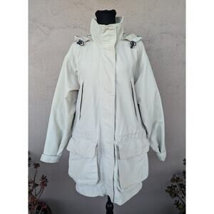 💜Classic Lands’ End Lightweight Utility Parka Cream Hooded Women’s M